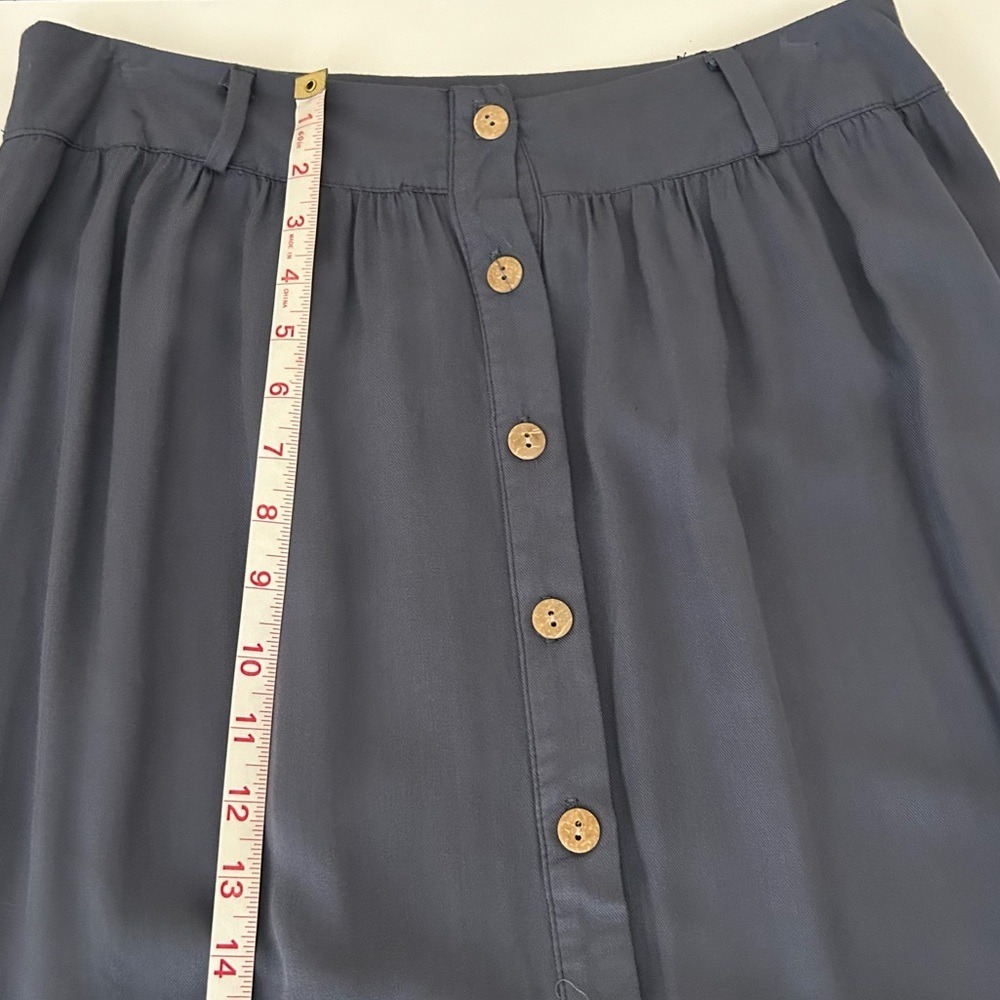 Final Touch Blue Lightweight Button Front Long A-… - image 6